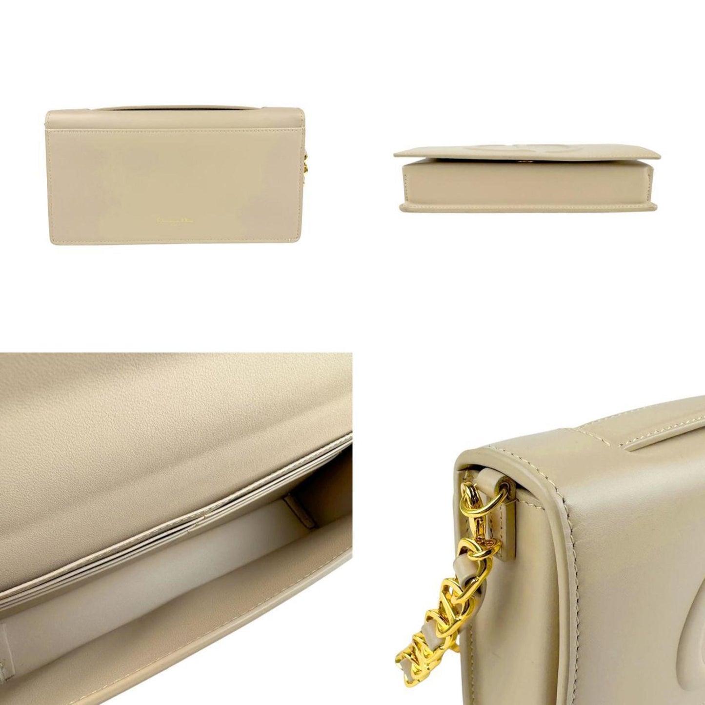Christian Dior Beige Leather Shoulder Bag  