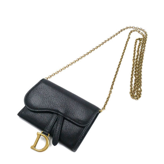 Christian Dior Black Leather Shoulder Bag  