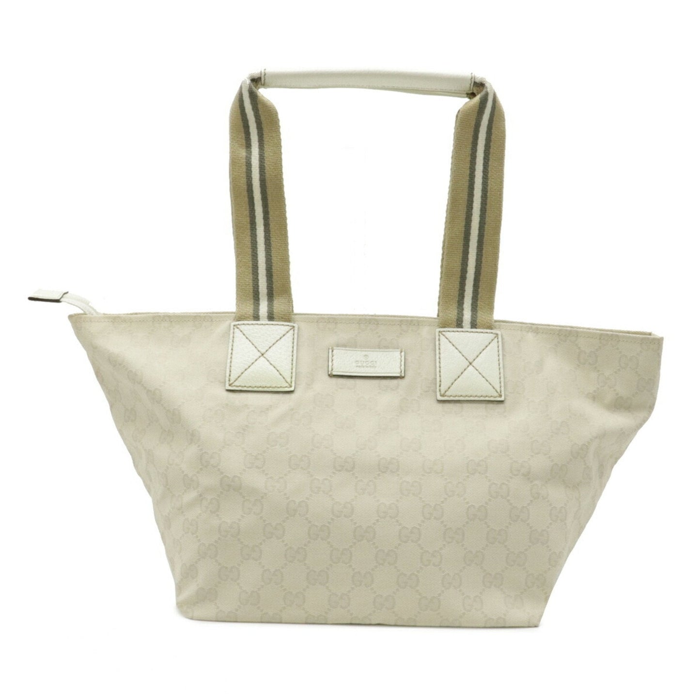 Gucci Sherry Line Beige Leather Canvas Tote Style 1