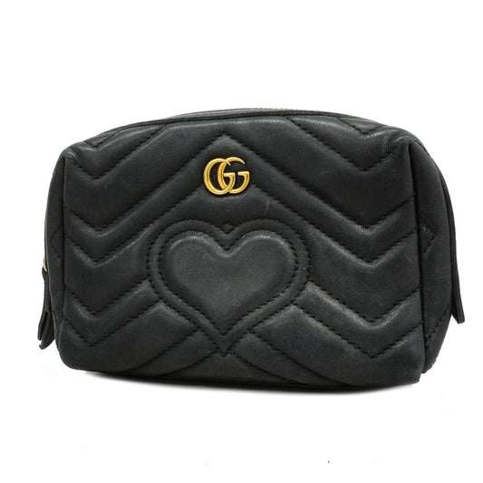 Gucci GG Marmont Black Leather Clutch