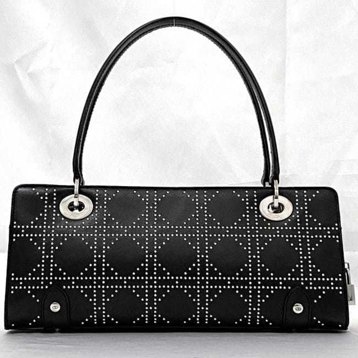 Christian Dior Black Leather Handbag Shoulder Bag  
