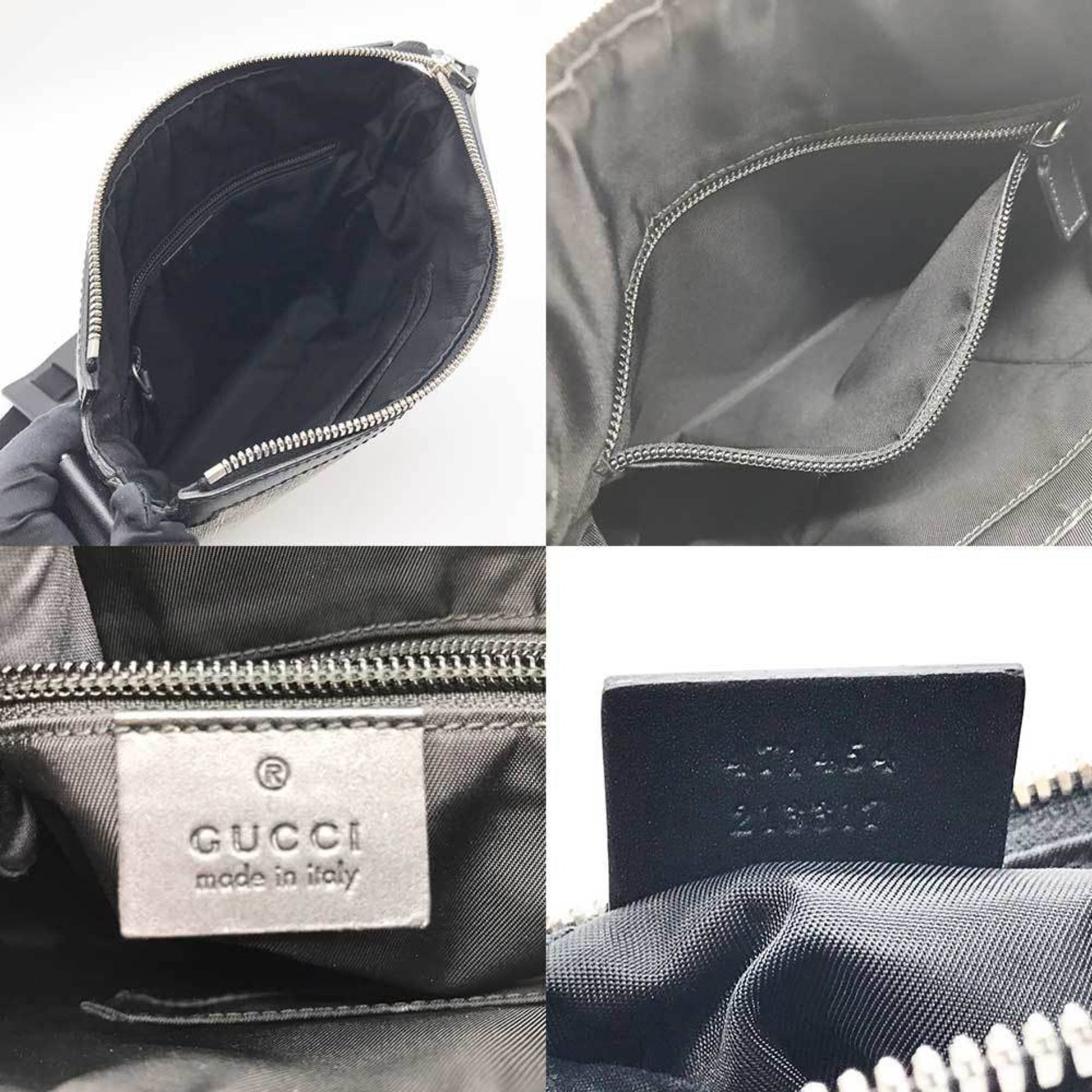 Gucci Leather Canvas Shoulder Bag