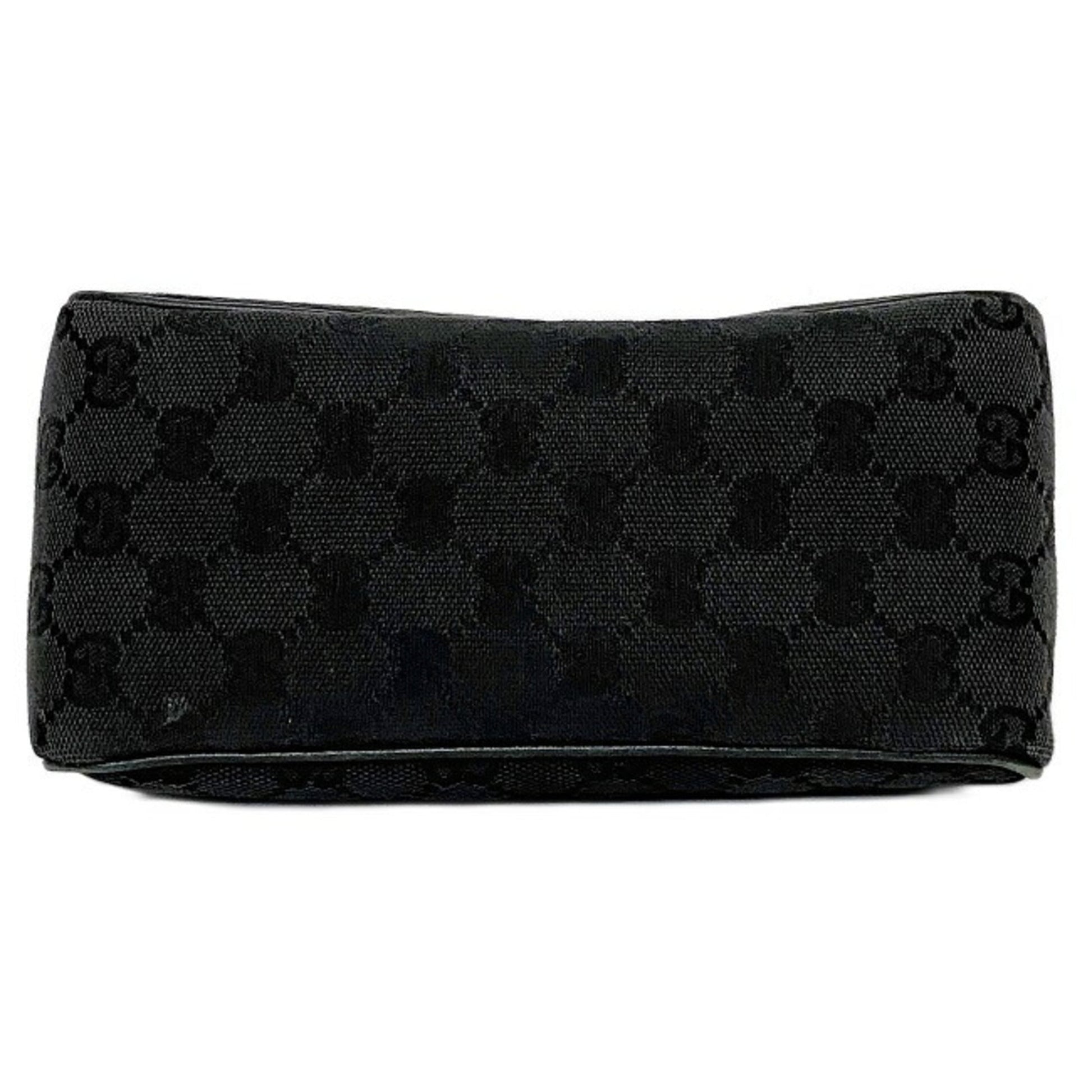 Gucci Black Leather Canvas Handbag Style 5