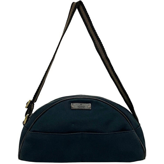 Gucci Black Leather Canvas Shoulder Bag Style 3