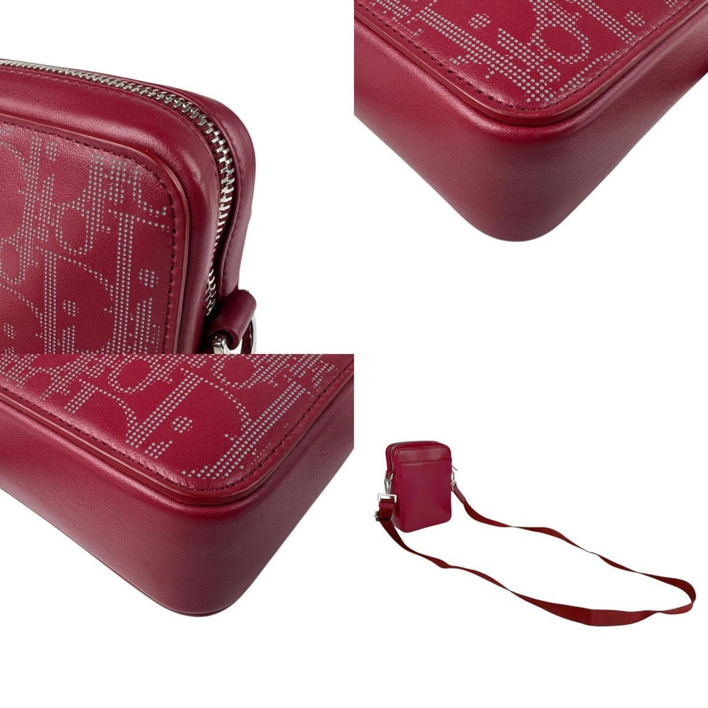 Christian Dior Red Color Leather Shoulder Bag  