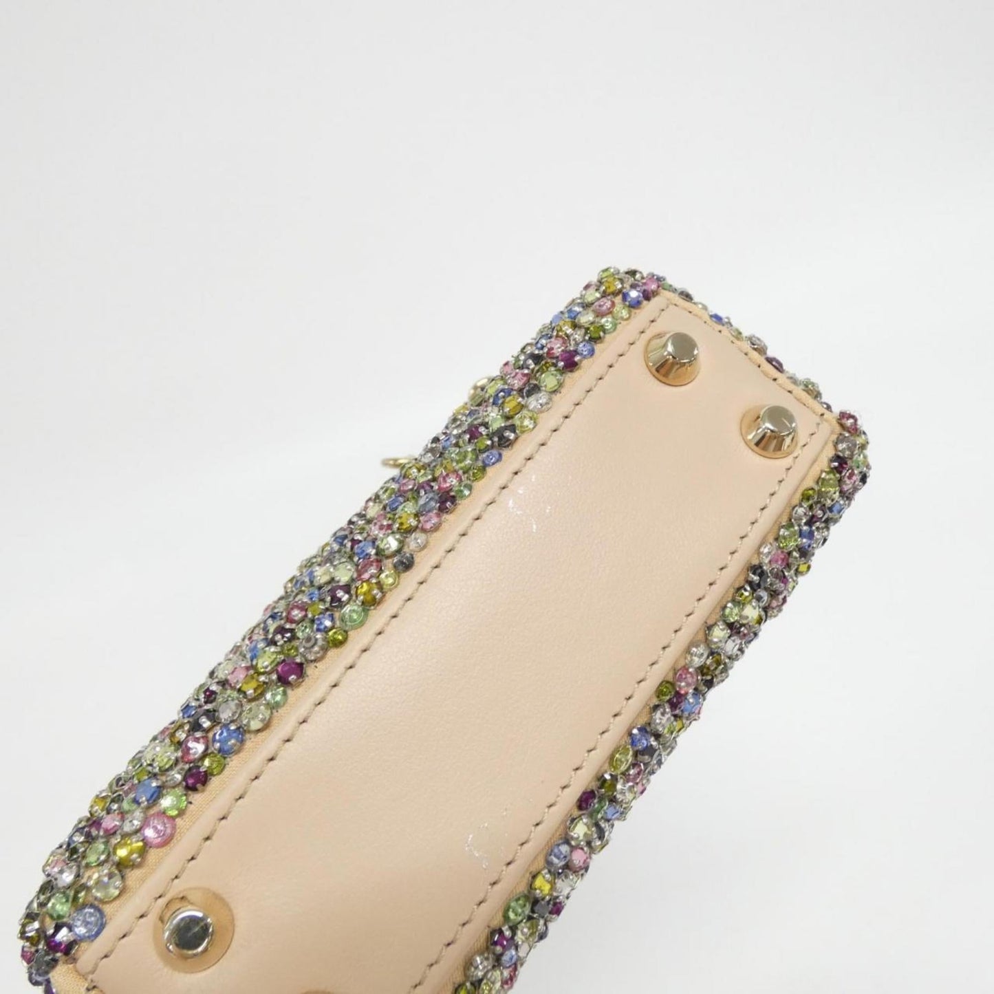 Christian Dior Multi-Color Leather Rhinestone Shoulder Bag  