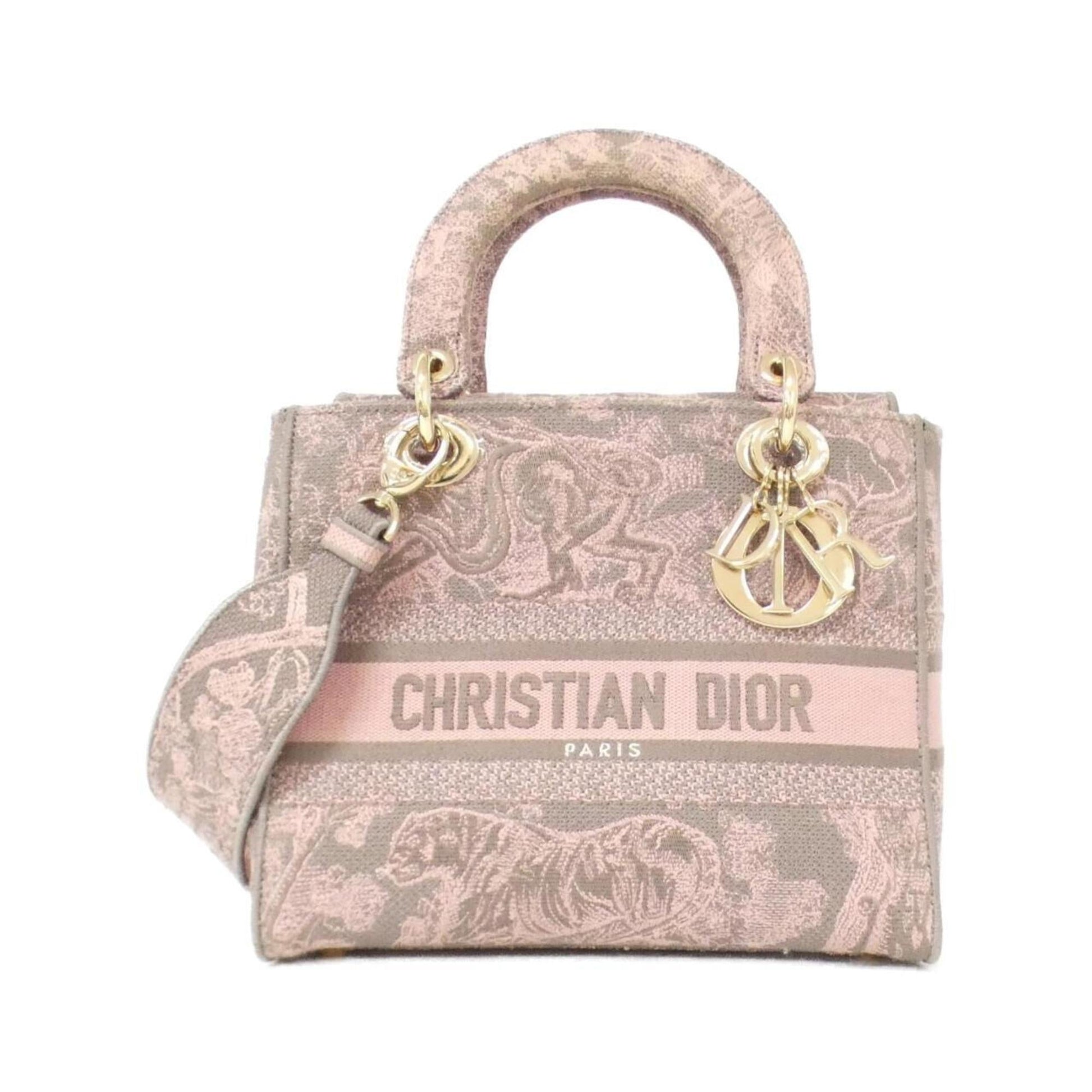 Christian Dior Gray Multi-Color Canvas Handbag  