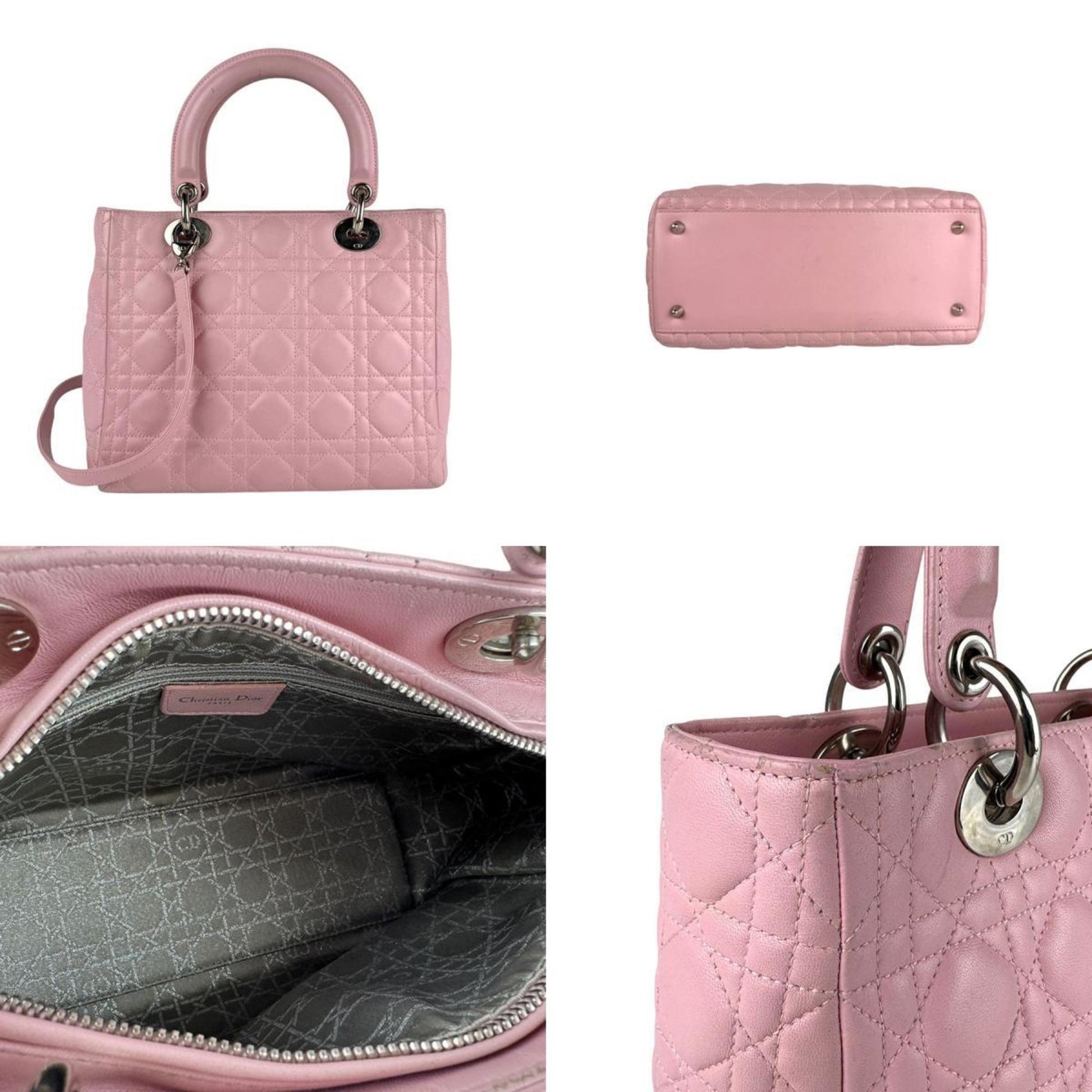 Christian Dior Pink Leather Handbag Shoulder Bag  