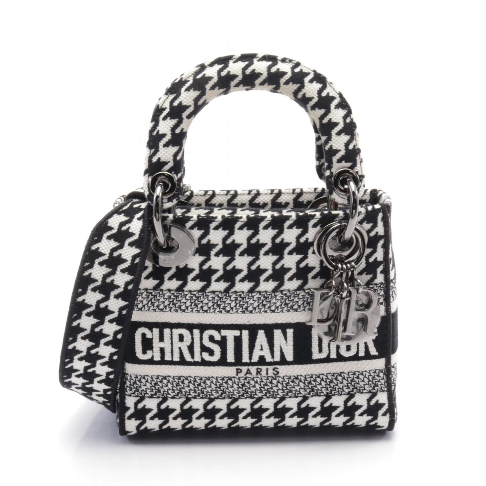 Christian Dior Black White Canvas Handbag  