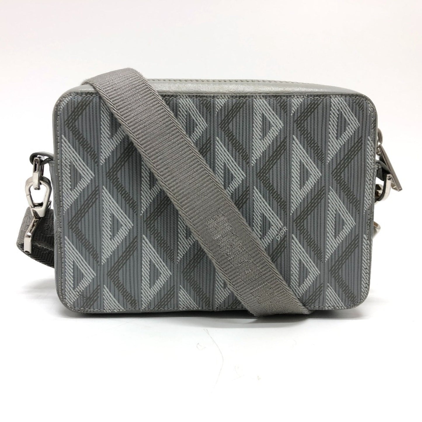 Christian Dior Gray Coated Canvas Leather Pochette Shoulder Bag  