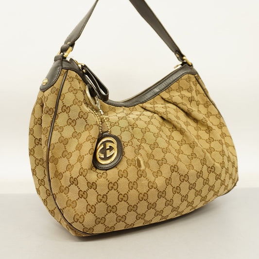 Gucci Leather Canvas Shoulder Bag
