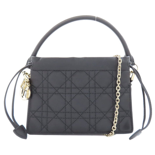 Christian Dior Lady Dior Black Leather Handbag  