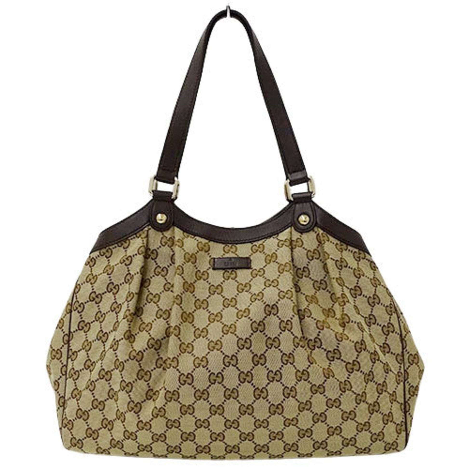 Gucci Lou Leather Canvas Tote