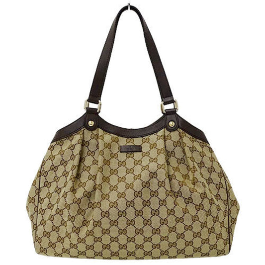 Gucci Lou Leather Canvas Tote