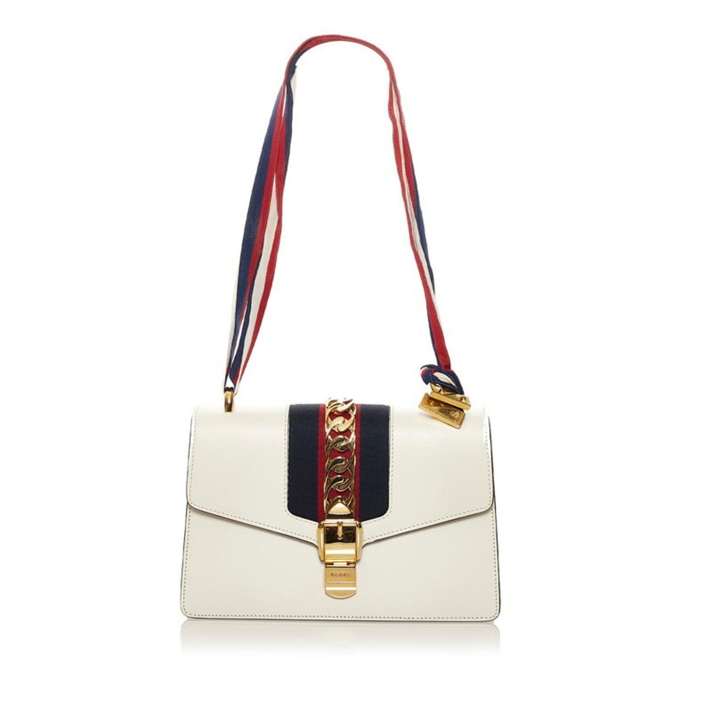 Gucci Sylvie White Leather Shoulder Bag Style 1