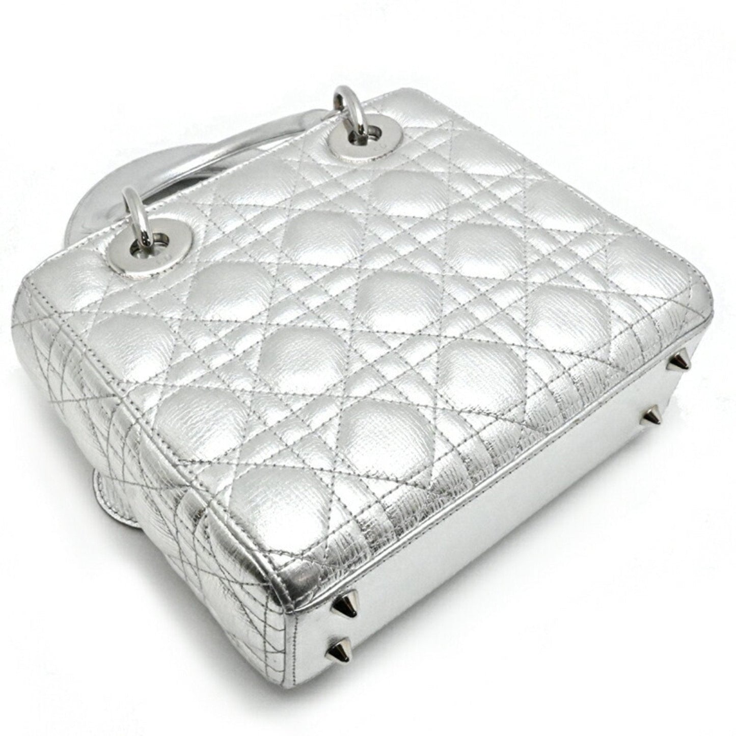 Christian Dior Silver Leather Handbag  