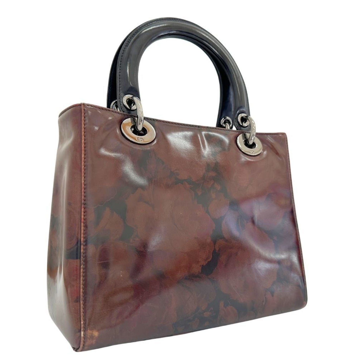 Christian Dior Lady Dior Patent Leather Handbag  