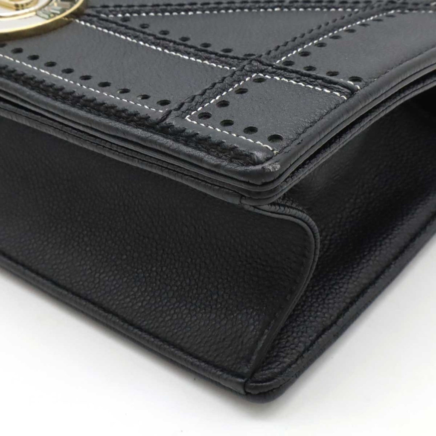 Christian Dior Black Leather Shoulder Bag  