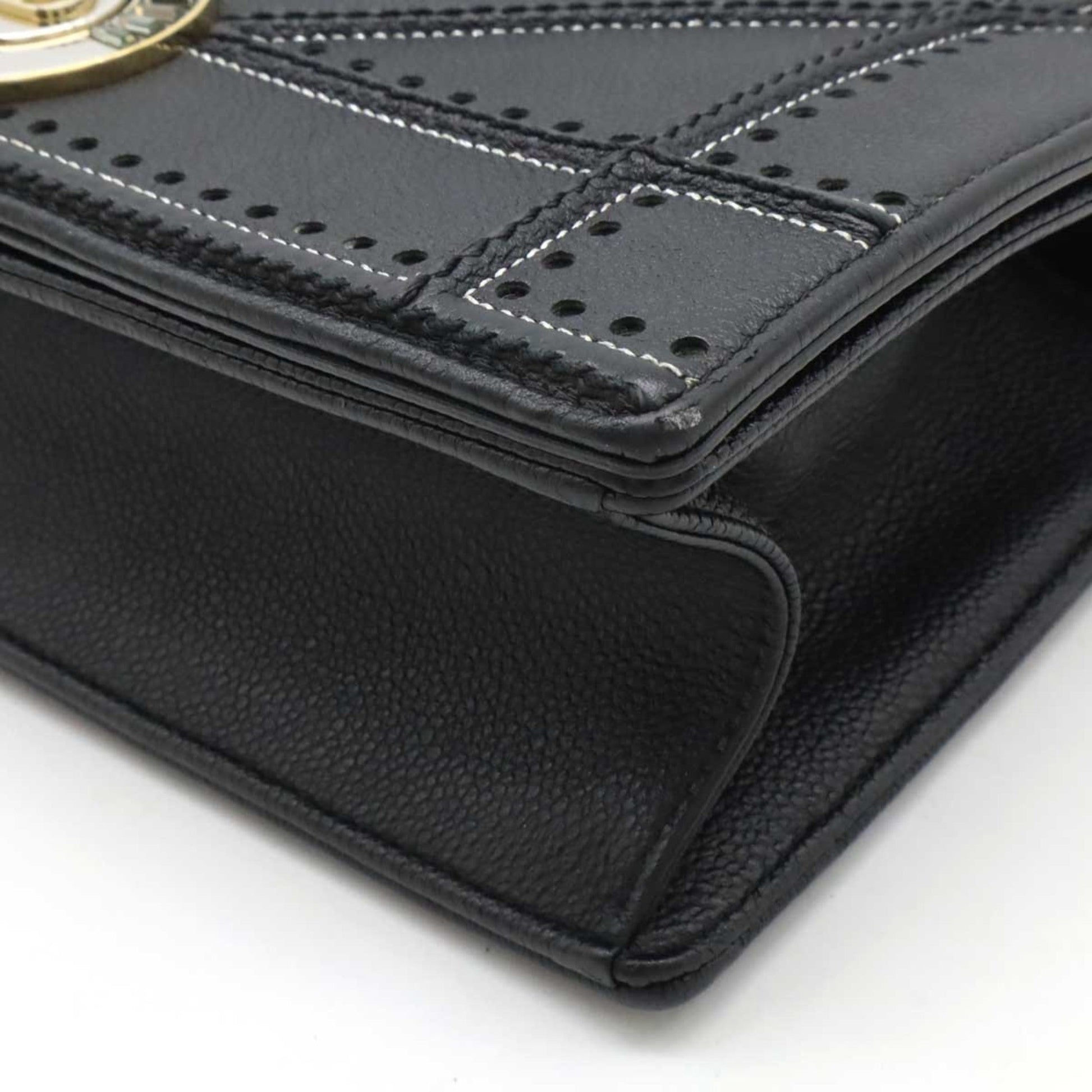 Christian Dior Black Leather Shoulder Bag  