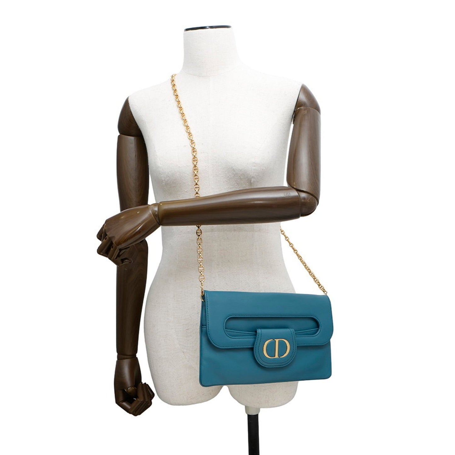 Christian Dior Blue Leather Shoulder Bag  