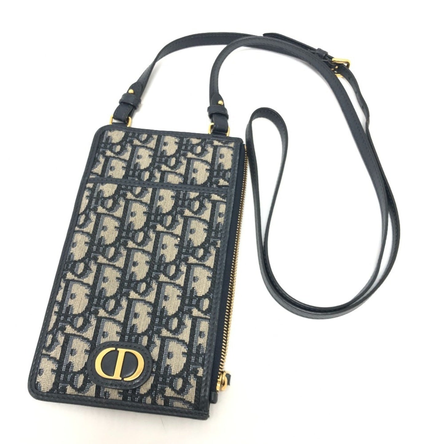 Christian Dior Navy Canvas Shoulder Bag  