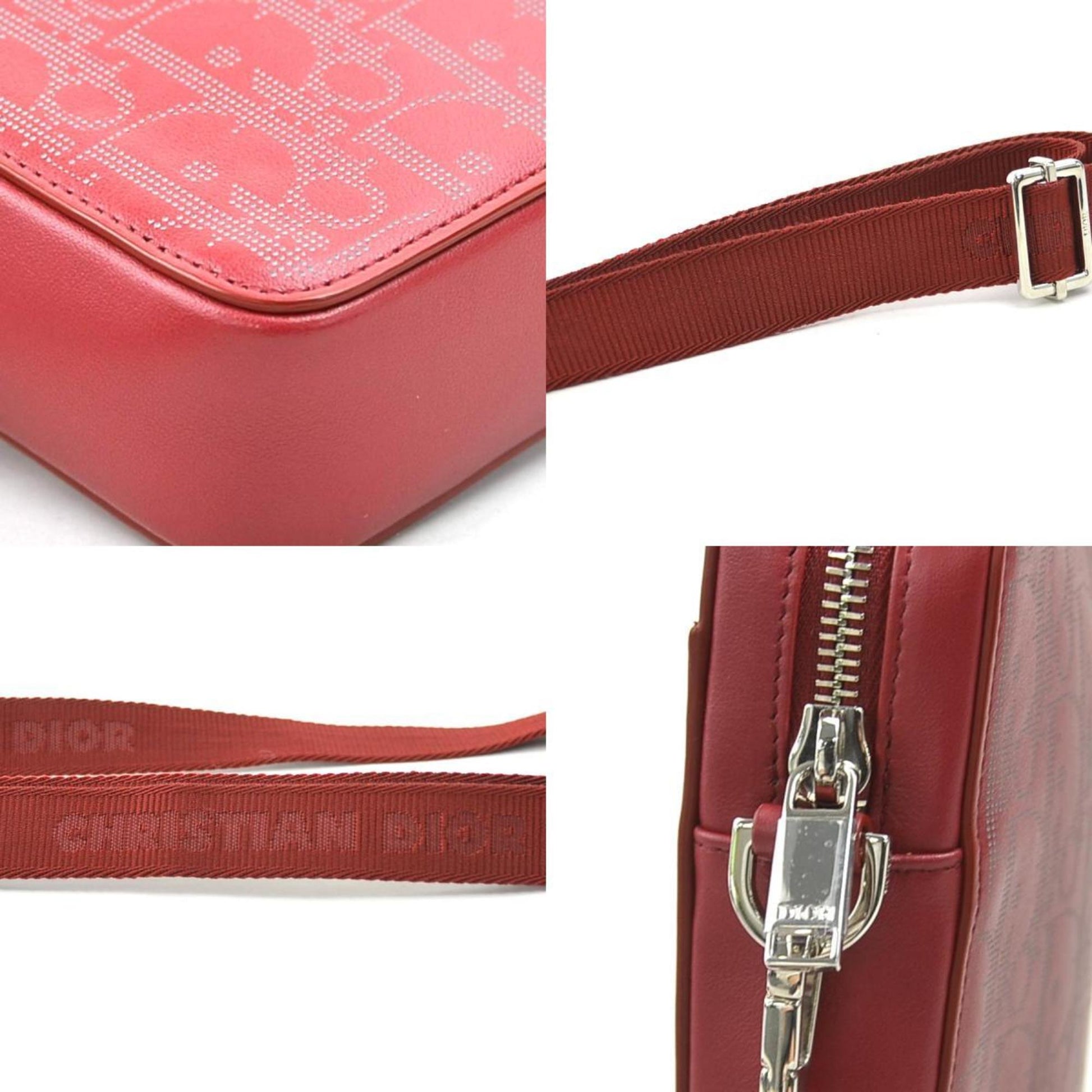 Christian Dior Red Color Leather Shoulder Bag  