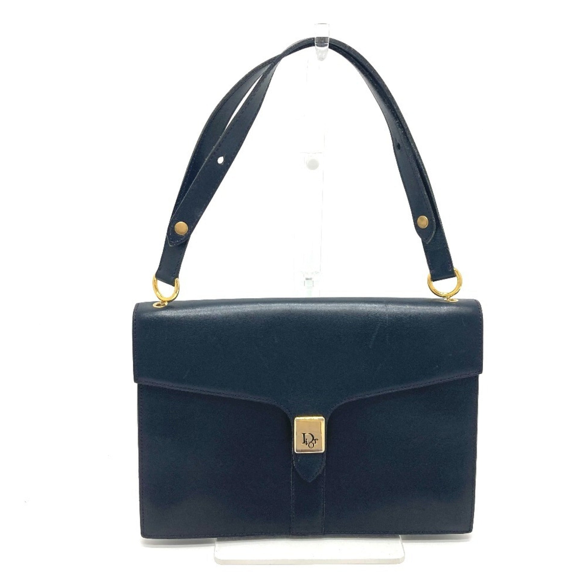 Christian Dior Trotter Navy Leather Handbag Shoulder Bag  