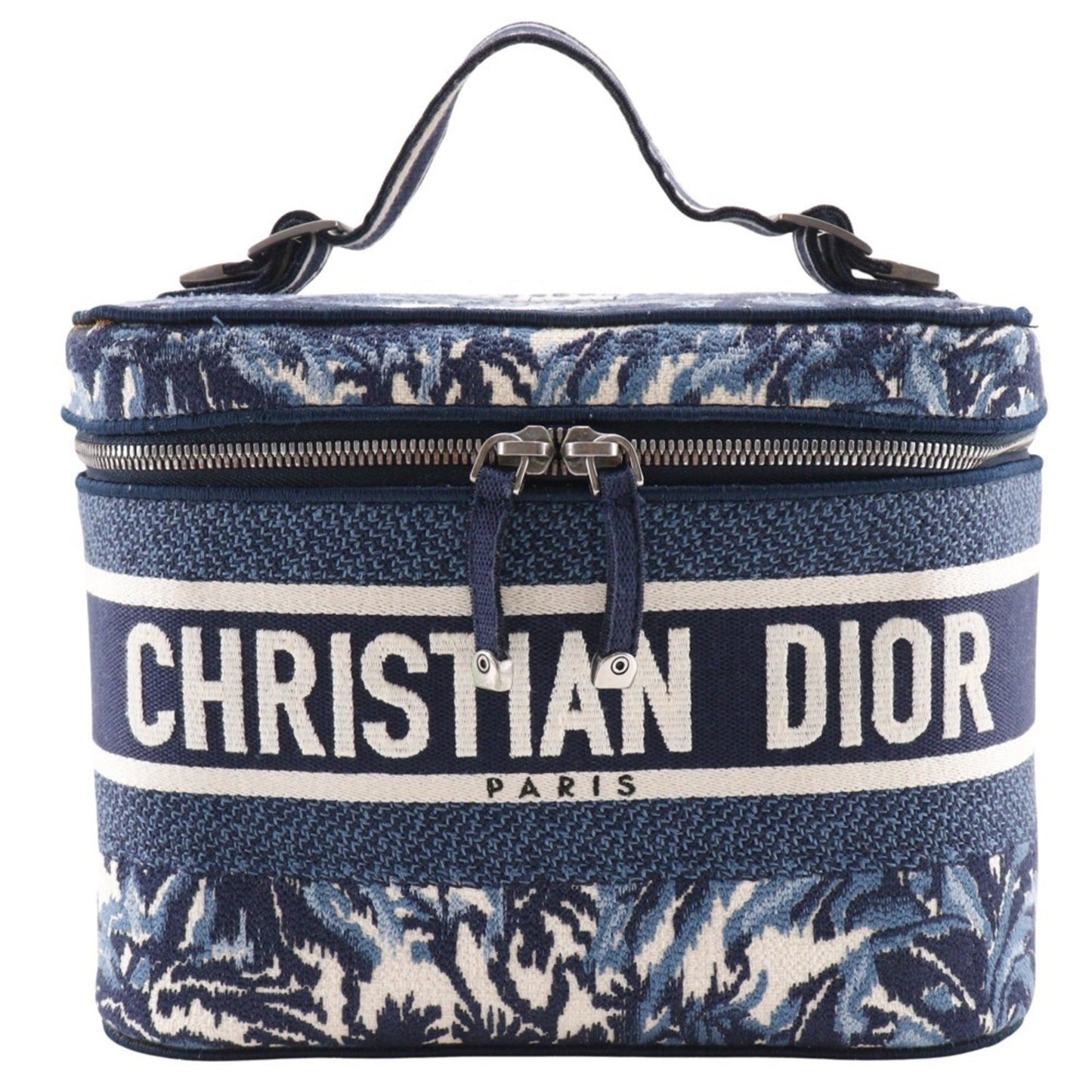 Christian Dior Navy White Canvas Handbag Weekend Bag  
