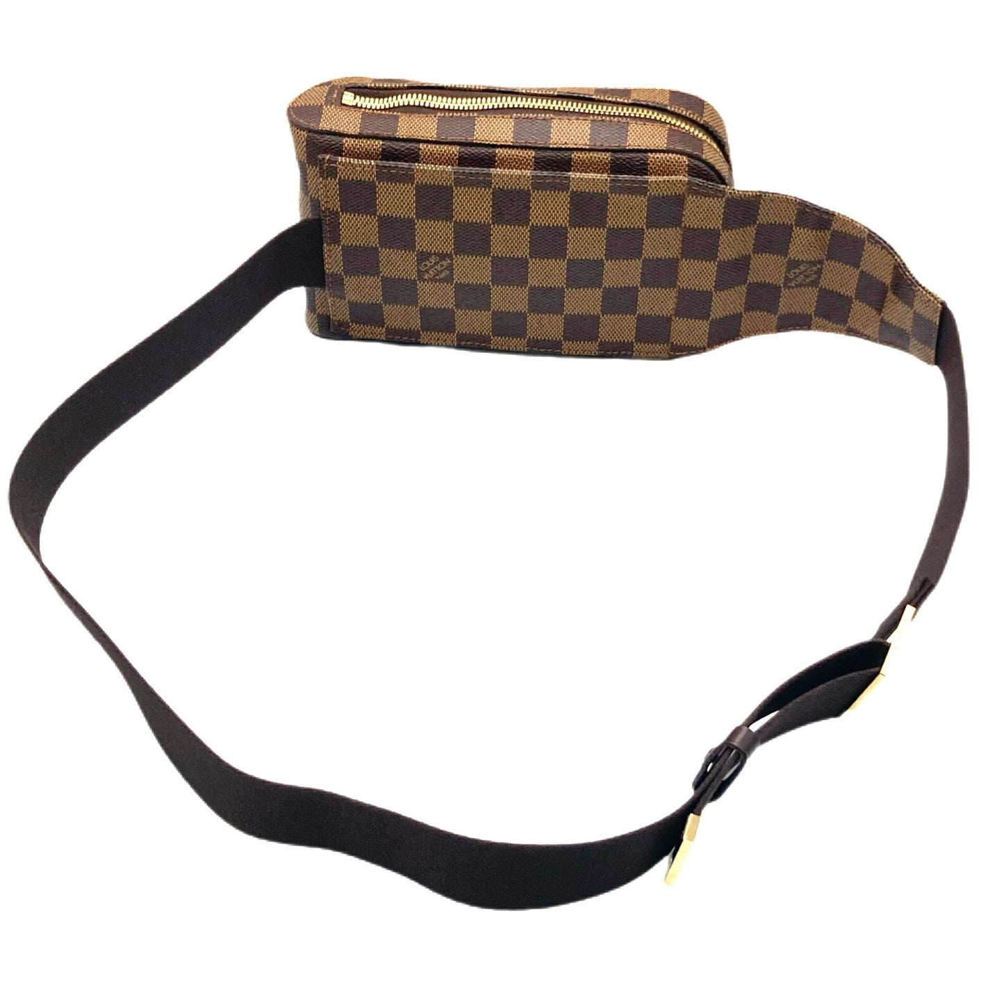 LOUIS VUITTON Damier Jeronimos Brown Waist Pouch Body Bag Men Women