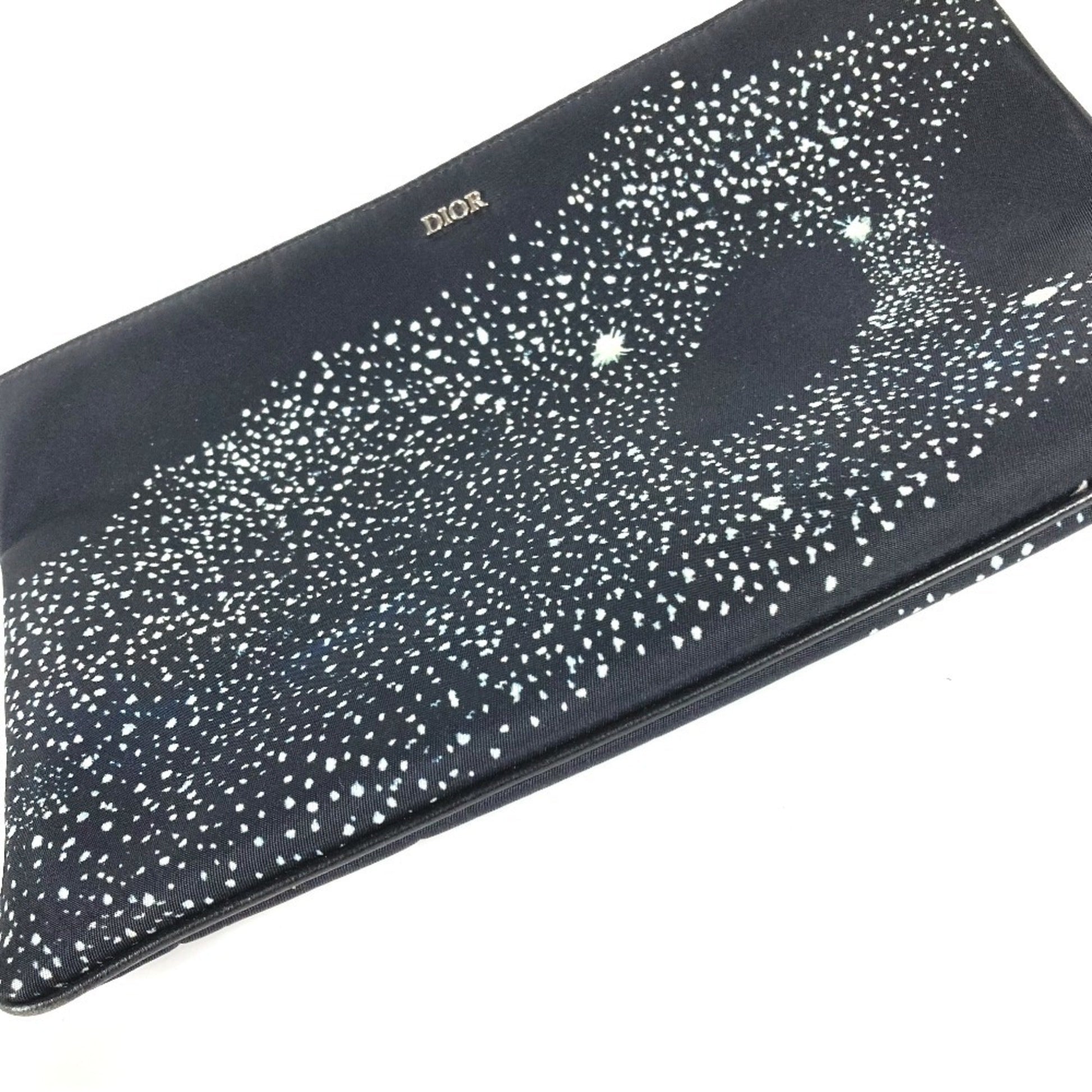 Christian Dior Black Nylon Clutch Bag Pouch  