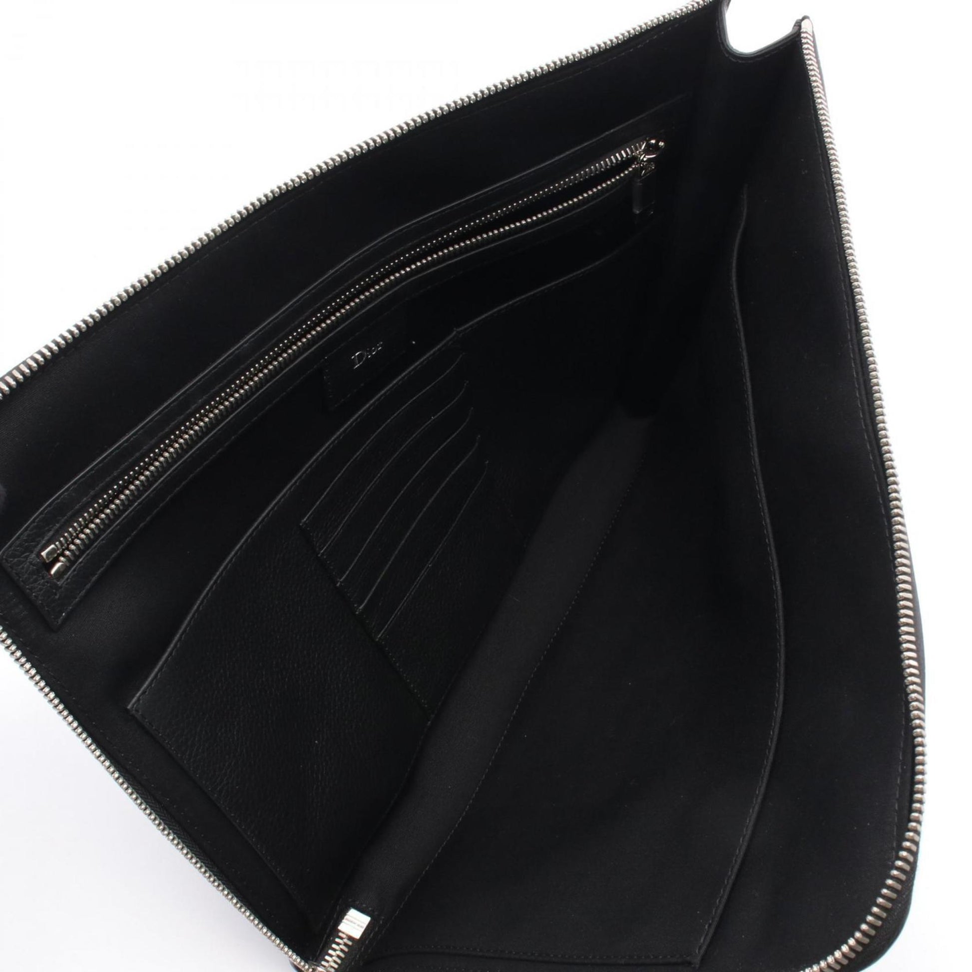 Christian Dior Black Leather Clutch Bag  