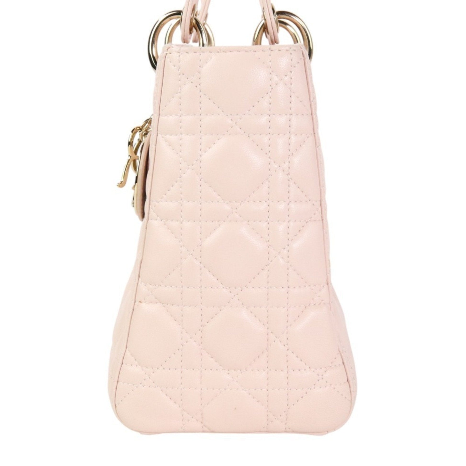 Christian Dior Lady Dior Pink Leather Handbag Shoulder Bag  