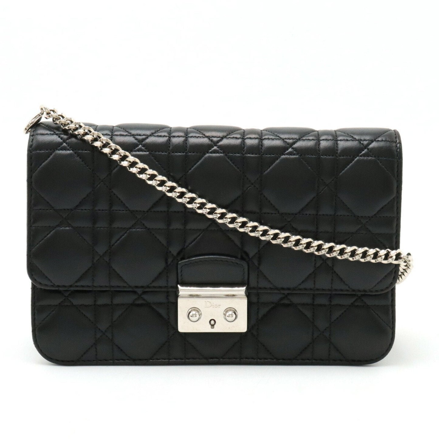 Christian Dior Miss Dior Black Leather Clutch Bag  