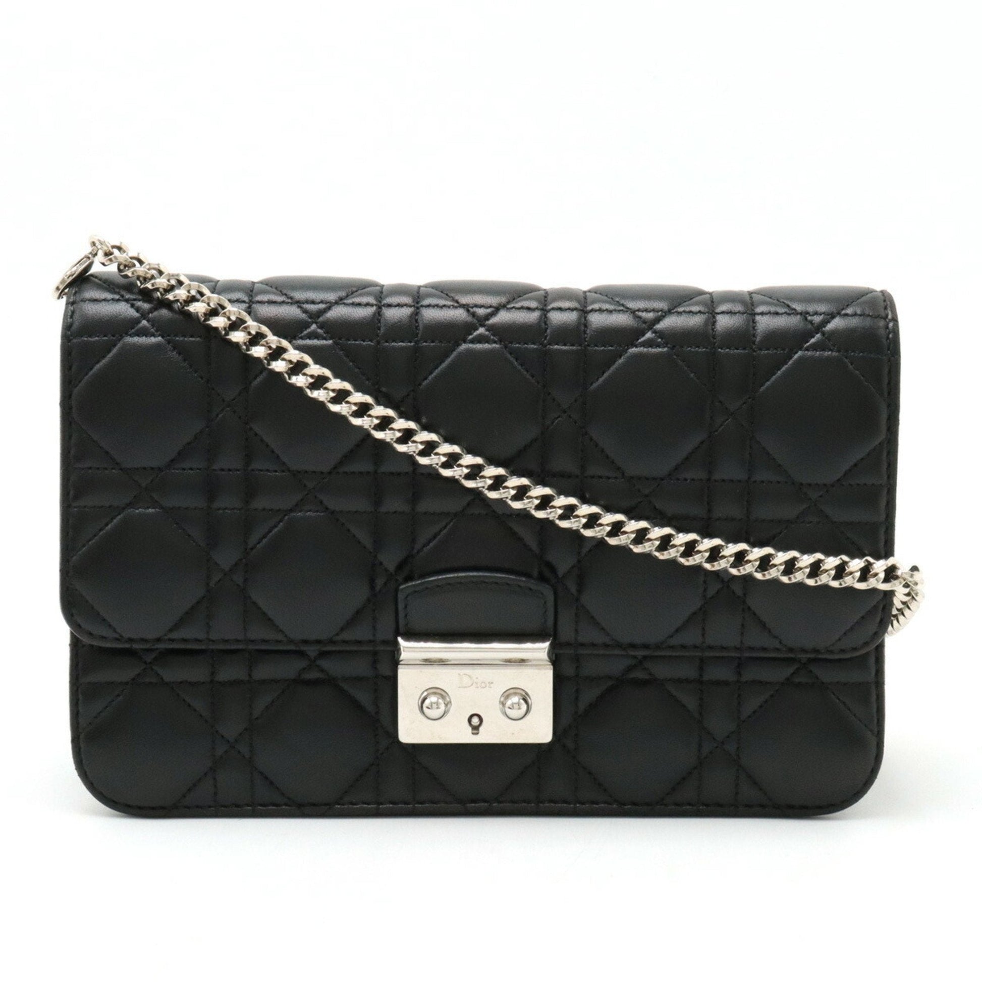 Christian Dior Miss Dior Black Leather Clutch Bag  