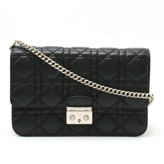 Christian Dior Miss Dior Black Leather Clutch Bag  