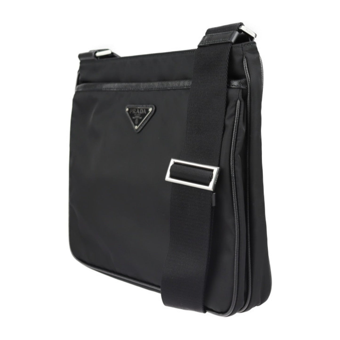 Prada shoulder Bag nylon black silver metal fittings