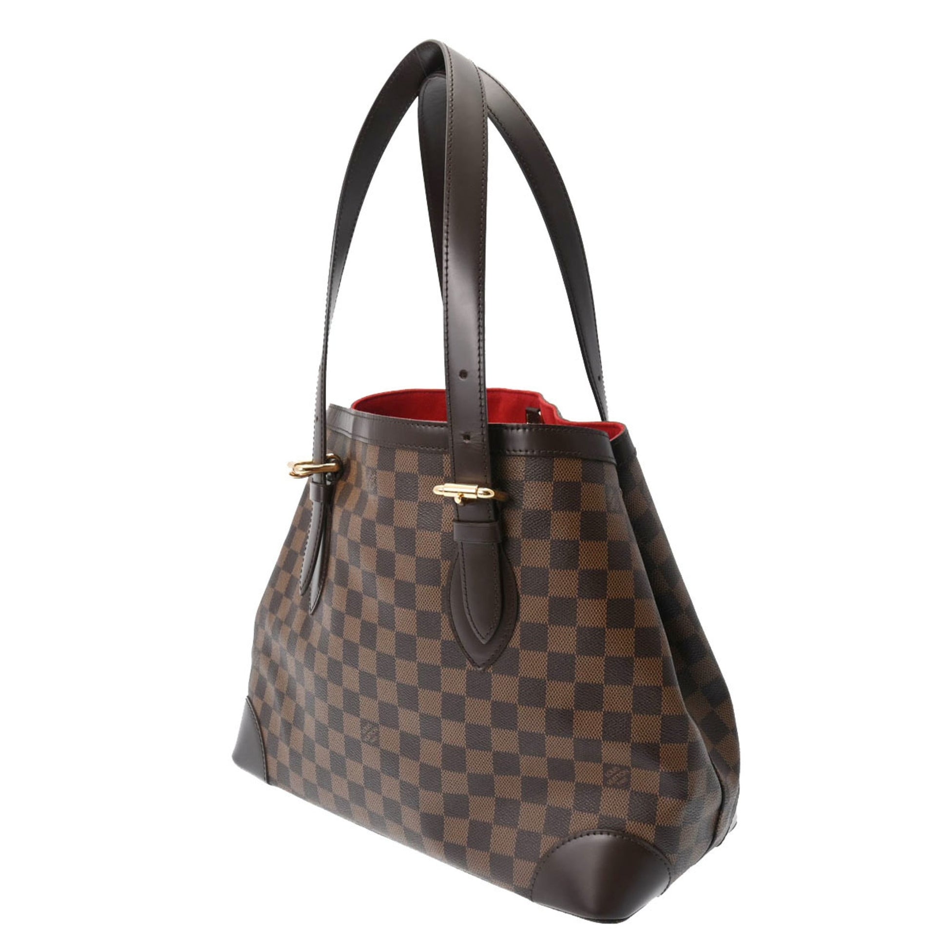 LOUIS VUITTON Damier Hampstead MM Brown Women's Canvas Handbag