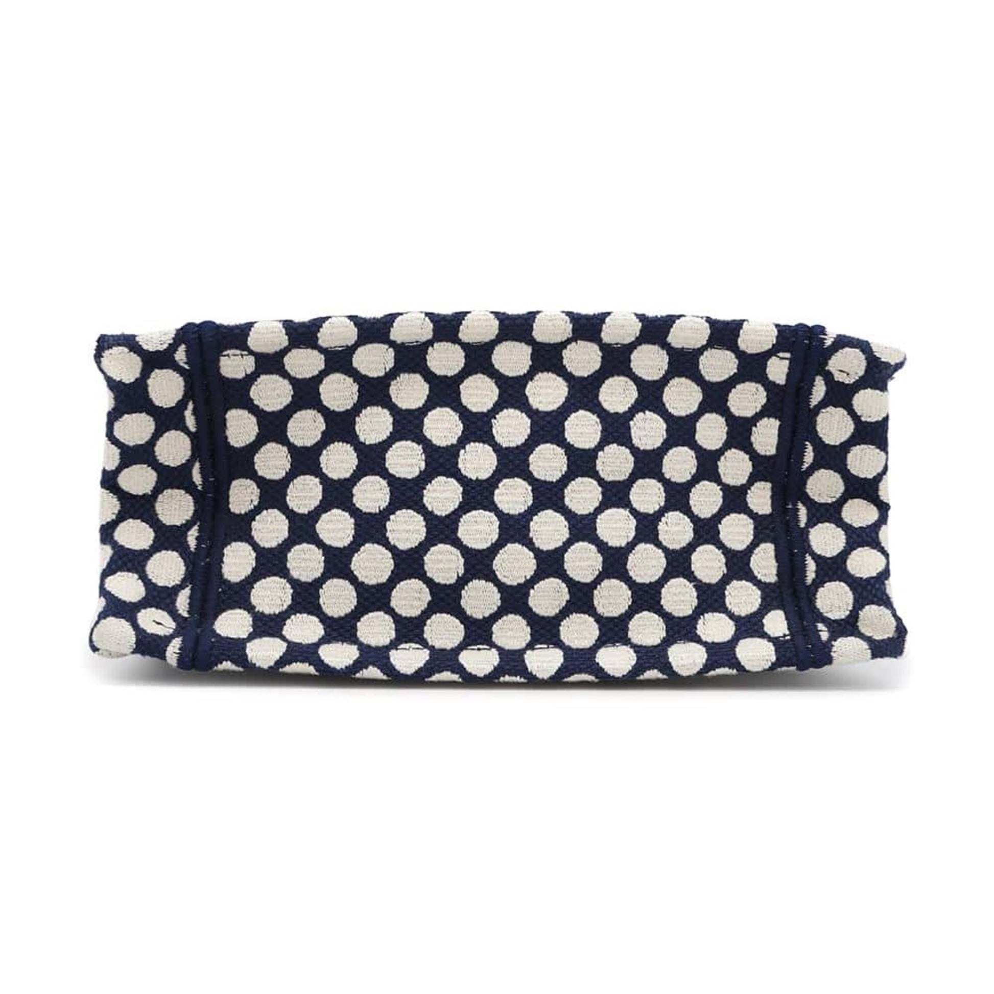 Christian Dior Navy White Canvas Handbag  