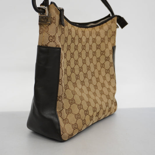 Gucci Leather Canvas Shoulder Bag