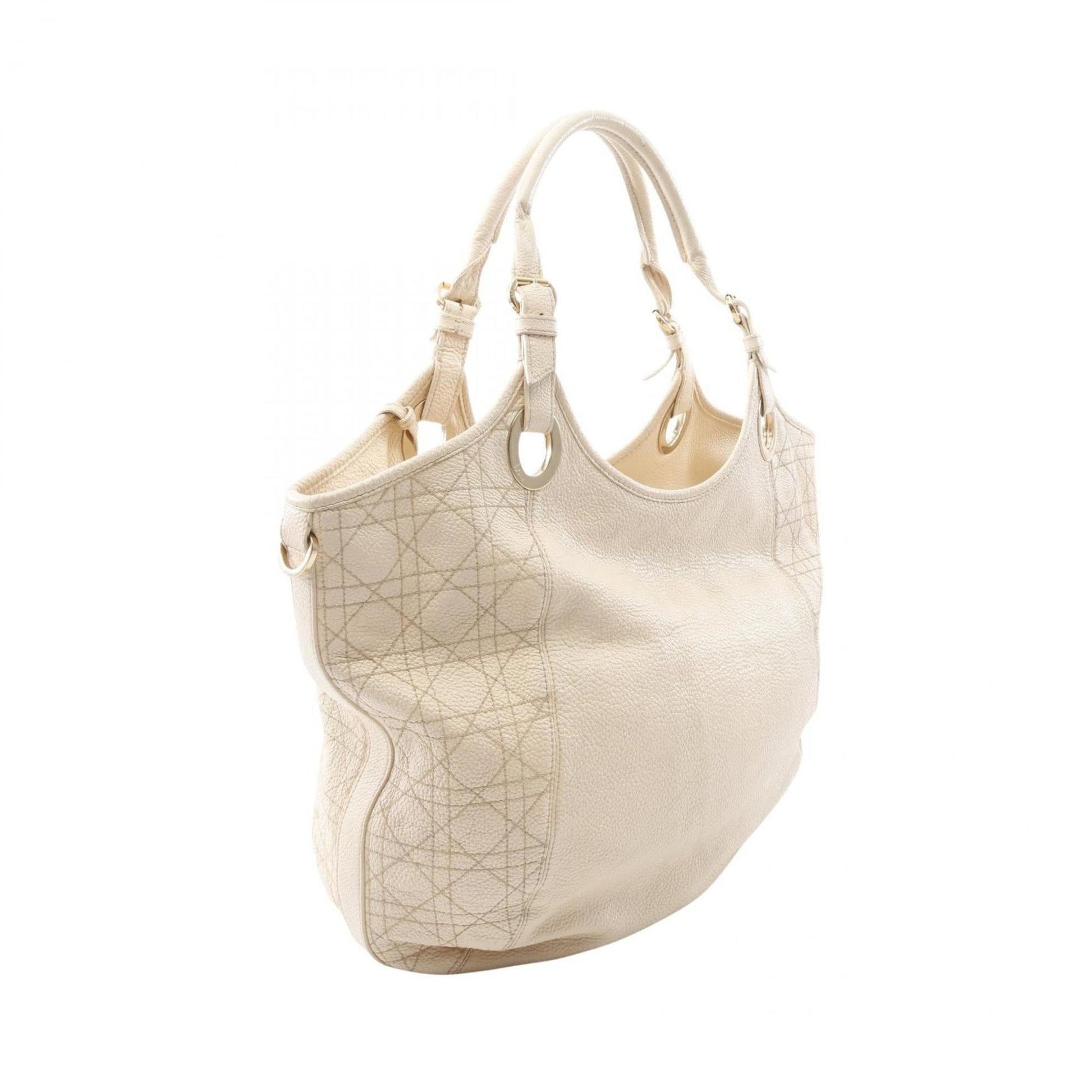 Christian Dior Beige Leather Tote Bag  