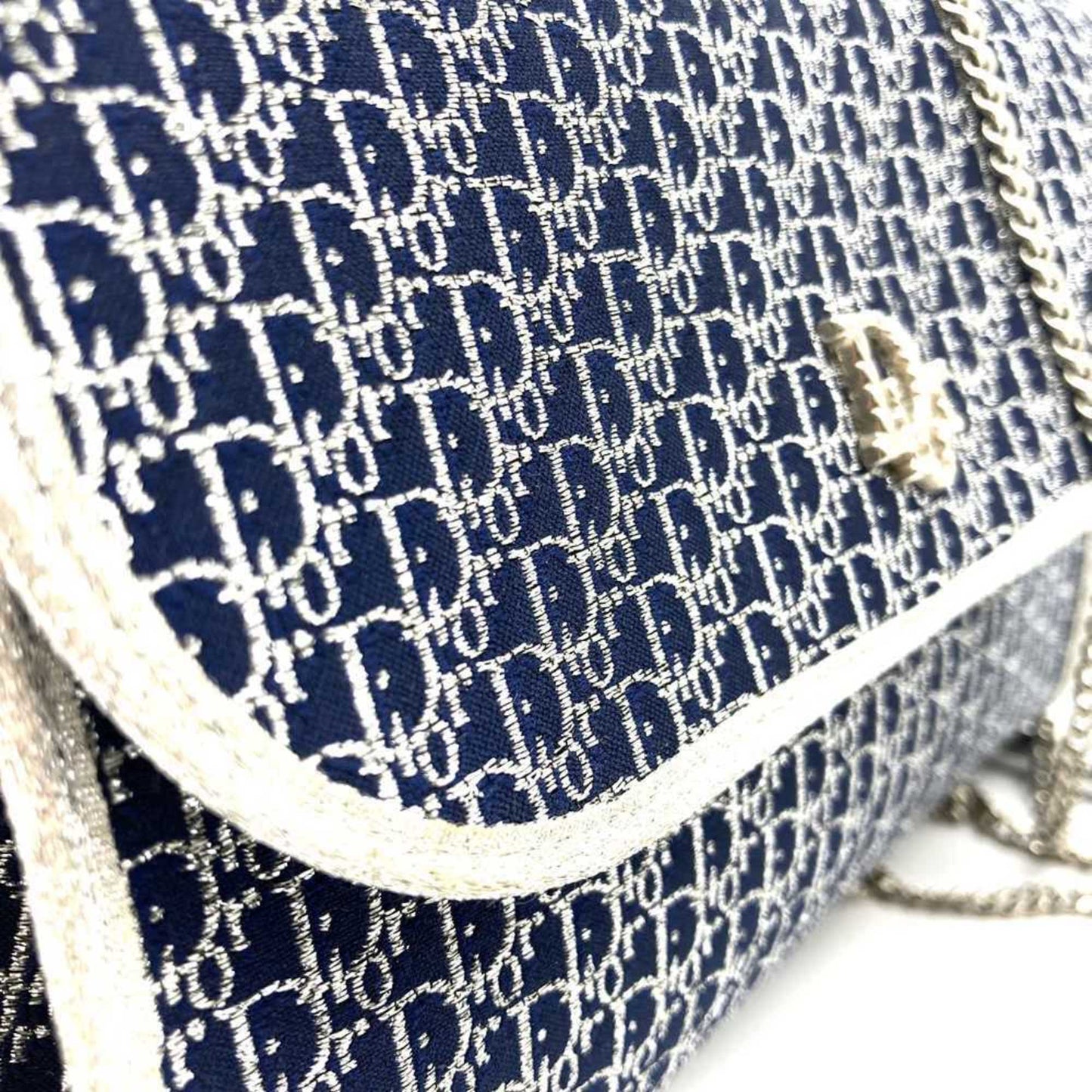 Christian Dior Navy Canvas Shoulder Bag  