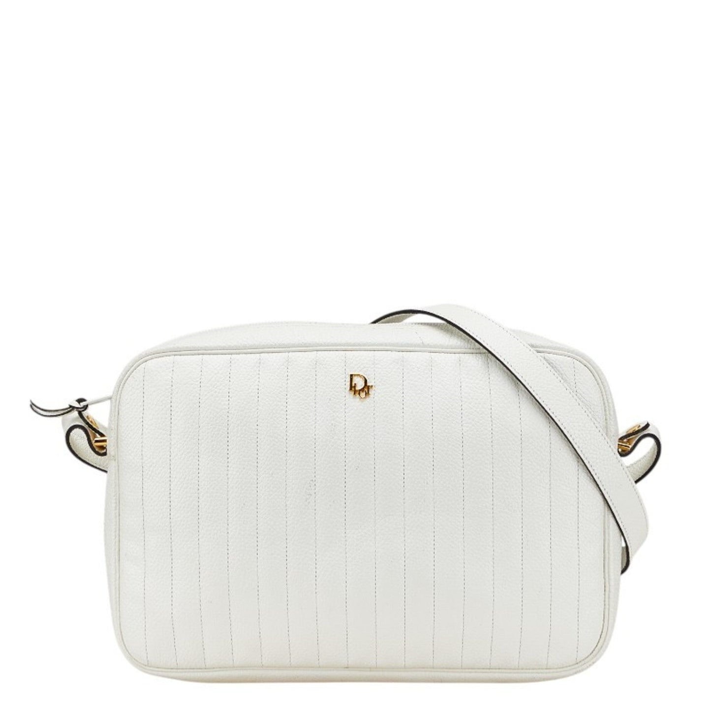 Christian Dior White Leather Shoulder Bag  