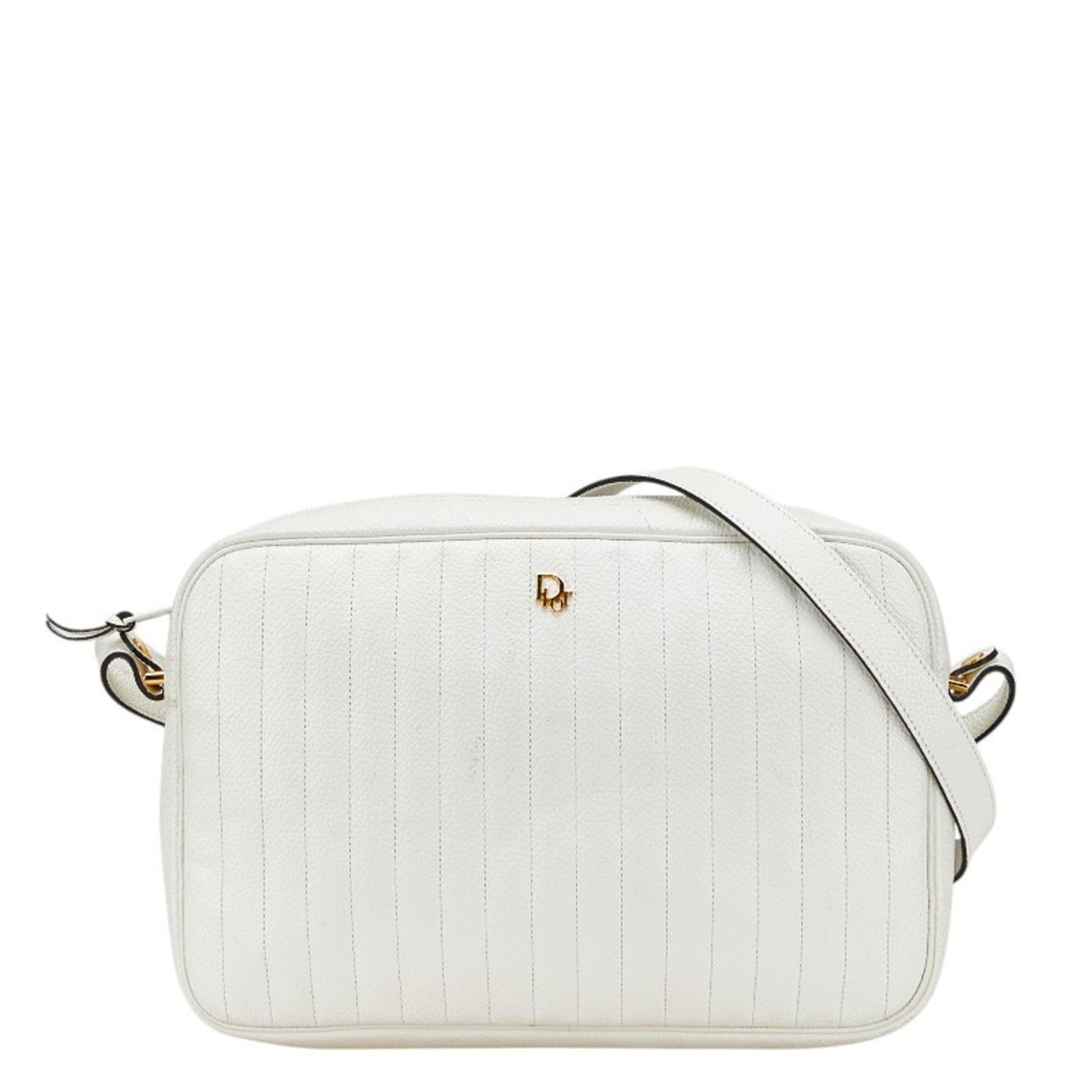 Christian Dior White Leather Shoulder Bag  