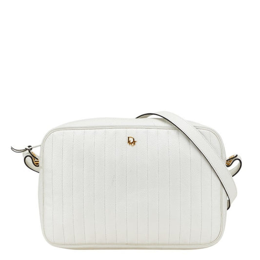 Christian Dior White Leather Shoulder Bag  