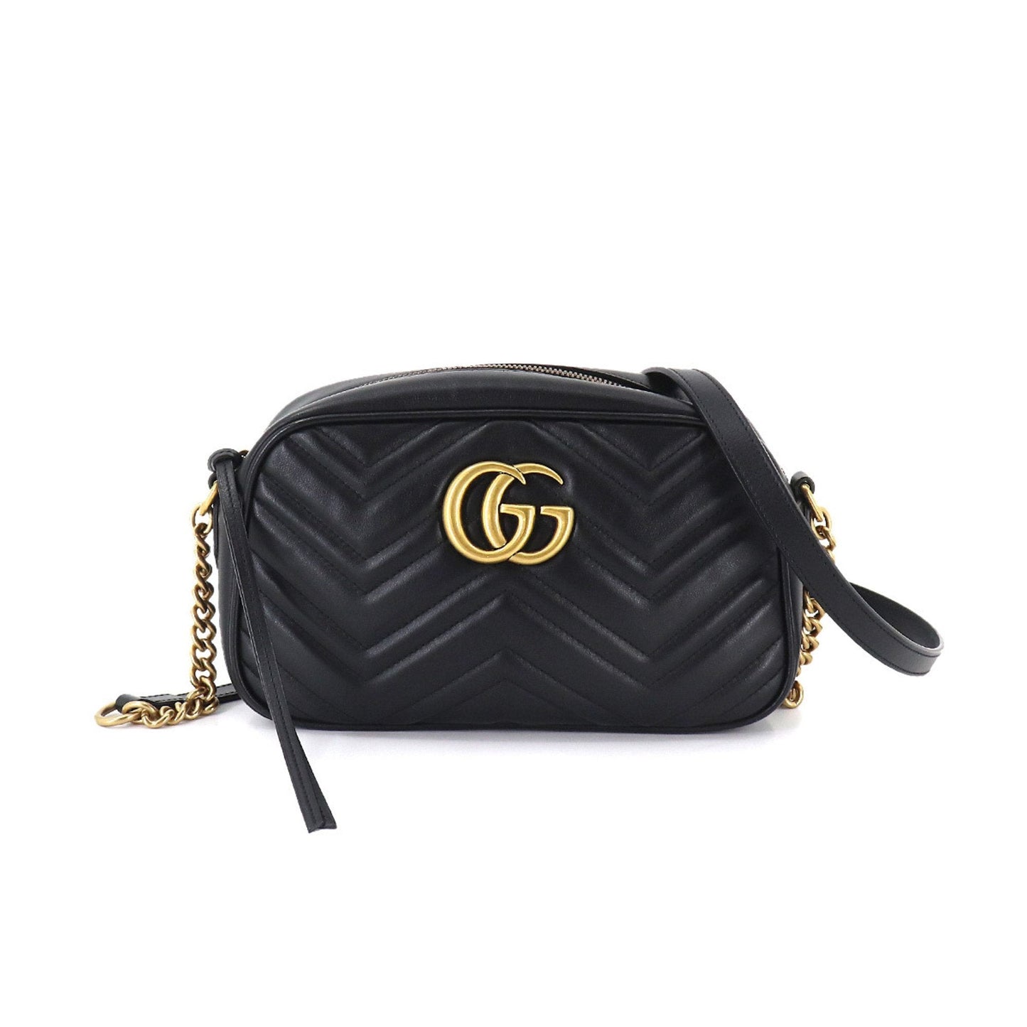 Gucci GG Marmont Black Leather Quilted Shoulder Bag Style 2
