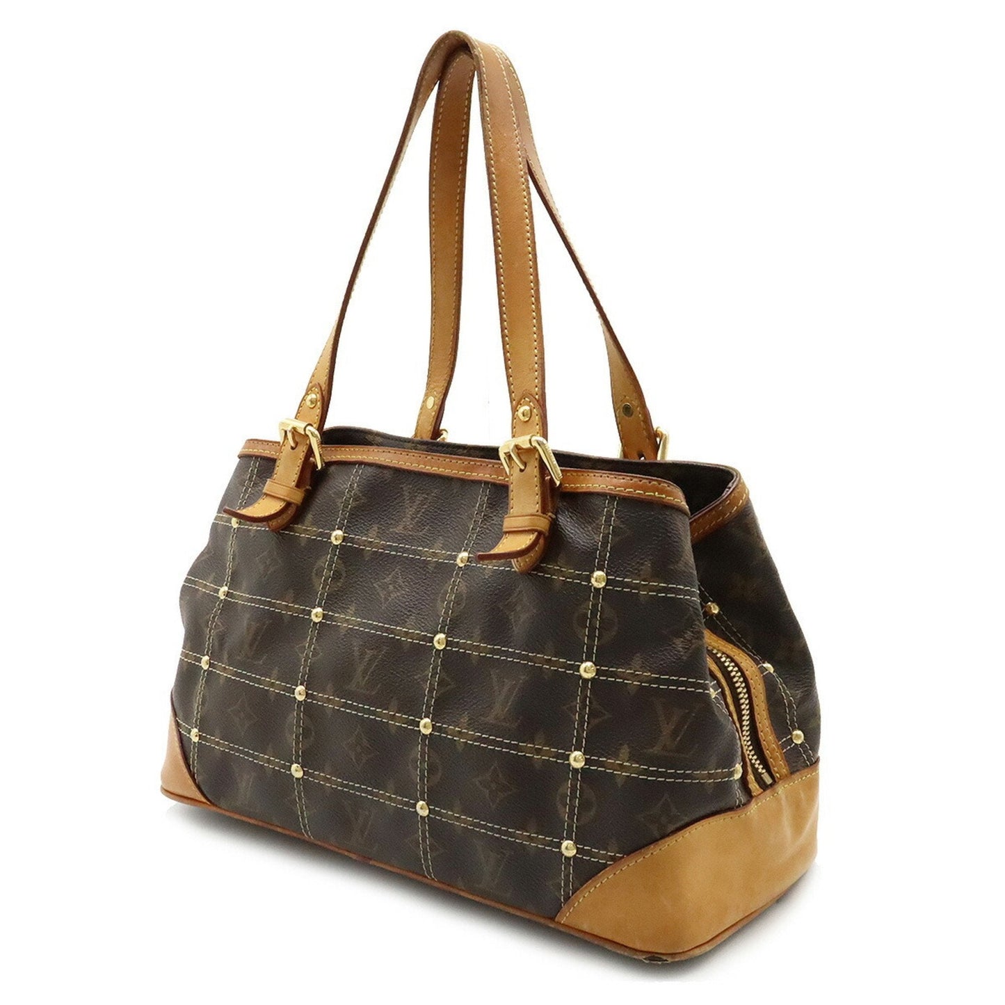 LOUIS VUITTON Monogram Rivet Tote Bag Shoulder Stitch