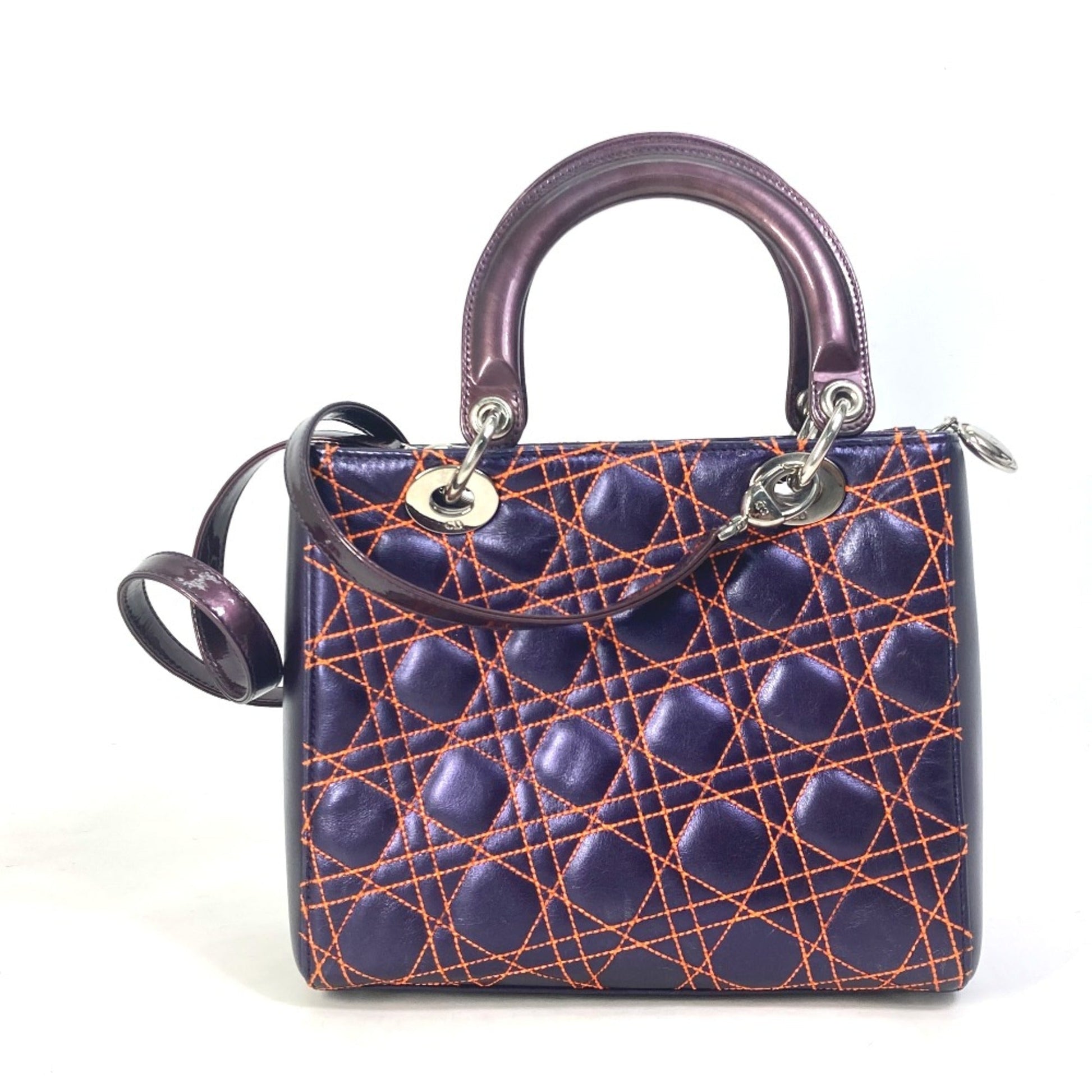 Christian Dior Purple Leather Handbag  