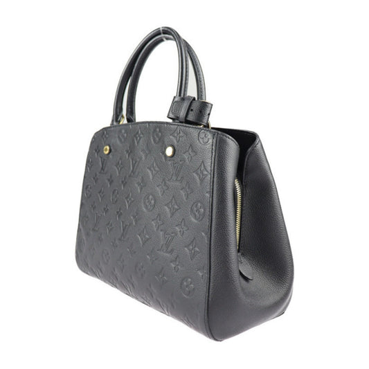 LOUIS VUITTON Montaigne BB Handbag M41053 Monogram Implant Black 2WAY Shoulder Bag Gold Hardware