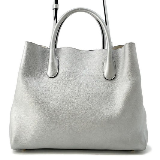 Christian Dior Silver Leather Handbag Shoulder Bag  