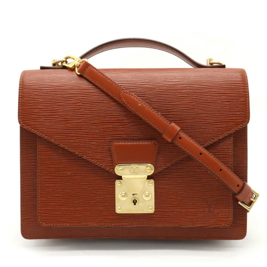 LOUIS VUITTON Epi Monceau Handbag Second Bag Shoulder Brown Kenya M52123